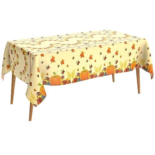 Thanksgiving Tablecloth Disposable Rectangle, 1 Pcs Thanksgiving