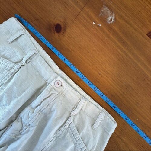 Free People Bay To Breakers Destroyed Cargo Pants in Ivory Cream Womens Large - Picture 6 of 13