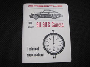 Porsche 911 1974 Technical Specification Book NOS ORIGINAL GERMAN 1st