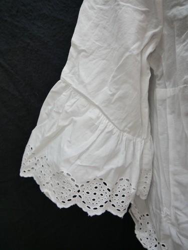 Gr.42 Trachtenbluse Bluse weiß Baumwolle H& M mit Spitze TB5702 - Bild 2 von 4