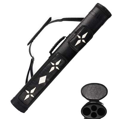 2x2 Oval Billiard Pool Cue Case Holds 2Butts/2Shafts (4 Colors Available)