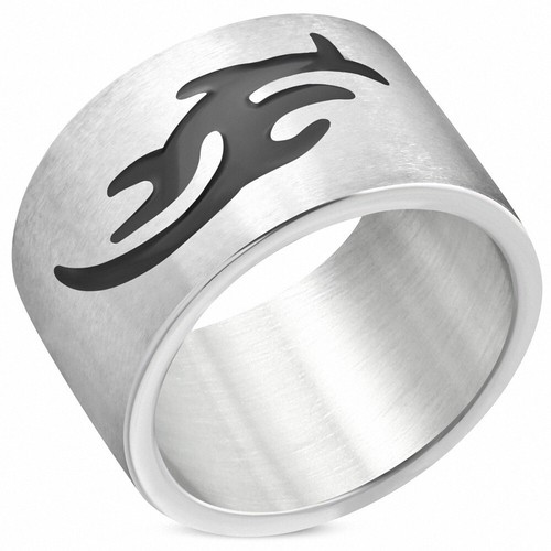 Flongo Anello Grande da Uomo Punk Tigre Vintage Gothic Tribal Biker Tiger Head Rings