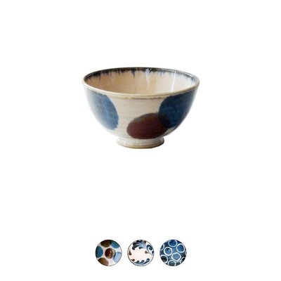 Reisschüssel Pinsel Blau 5Stk Porzellan Mino-yaki Gifu JAPAN Pinsel Blau MARKEN