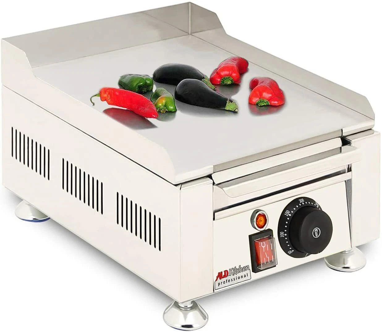 ALDKitchen Flat Top Griddle Compact Teppanyaki Grill with Scapula 110V