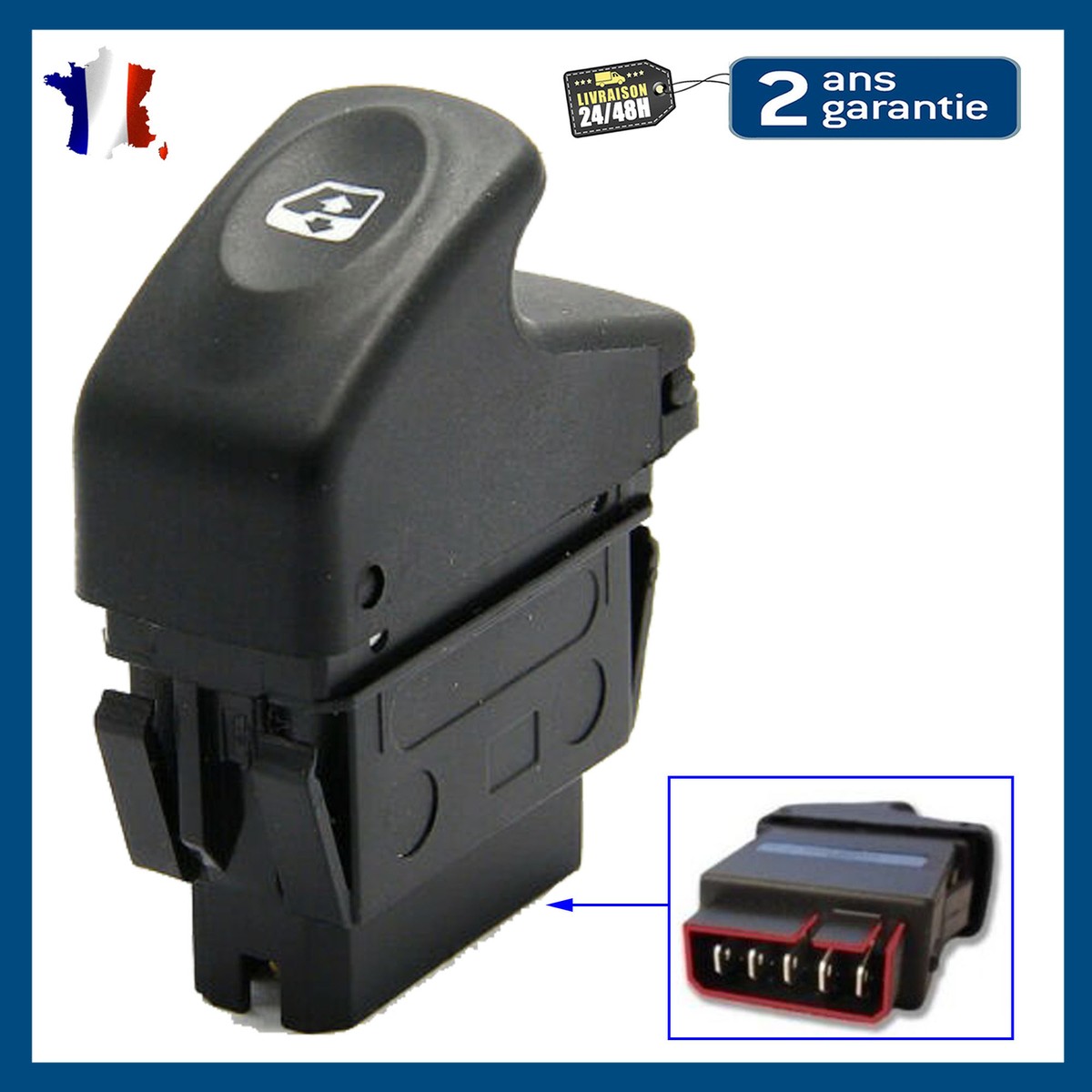 Interruptor Elevavidrios Izquierdo Para Renault Kangoo – Referencia 7700307605, Calidad Alemana