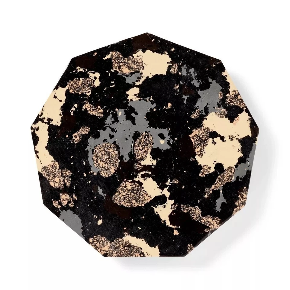 Diane von Furstenberg DVF Target Neutral Marble Stone Lazy Susan Serving Stand - Image 3 of 3
