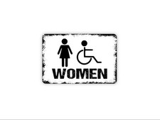 Women Bathroom Sign Handicap Accessible Restroom Door Sign