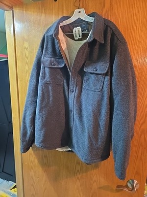 Jachs New York Men's Wool Blend Sherpa Lined Jacker, Gray,  Size XXL