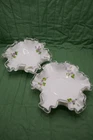 Two Vintage Fenton Silver Crest Milk Glass Bowls Violets in the Snow, 6 " Dia.