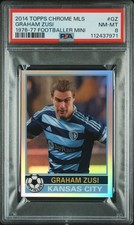 2014 TOPPS CHROME MLS 1976-77 FOOTBALLER MINI #GZ GRAHAM ZUSI PSA 8