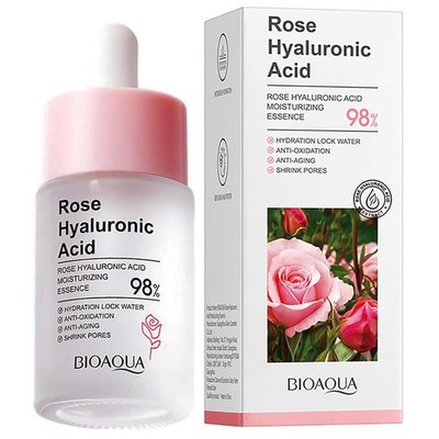 BIOAQUA Face Rose Hyaluronic Acid 98% Moisturizing Essence Anti-Oxidation 30ml