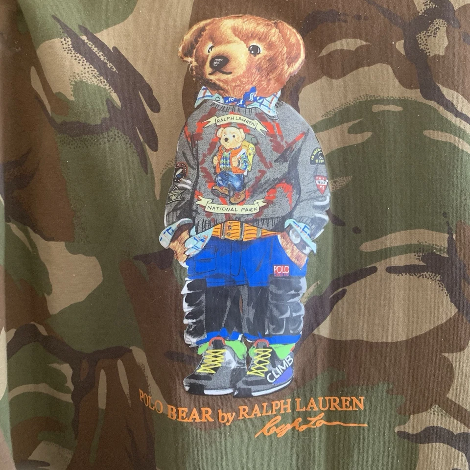 Raro DE COLECCIÓN POLO COUNTRY Ralph Lauren Parque Nacional Oso Camuflado Sudadera Para Hombre’s Med Foto 4 de 4