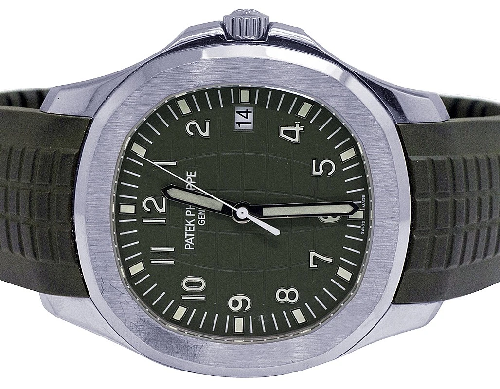 Patek Philippe — Patek Philippe Aquanaut 18K White Gold Khaki Green 42MM 5168G-010 Watch