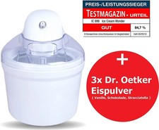 MIA Perfect Mix Eismaschine Eiscreme Maschine 4in1 Speiseeismaschine Weiß NEU
