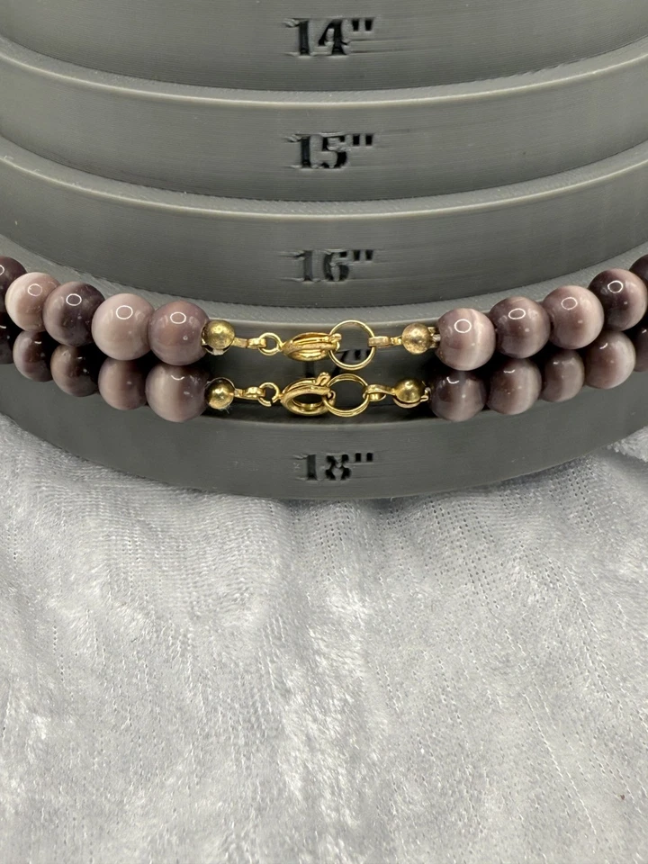 Lote Collar Piedra Ojo de Gato Vintage 18" Foto 4 de 4