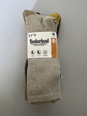 Timberland Men's SOCKS Comfort cushioned Crew Socks 4 Pack Large 9-12 NWT