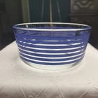 U.S.A.Pyrex Simply Store 4 Cup Blue 6" Striped Mixing Bowl No Lid