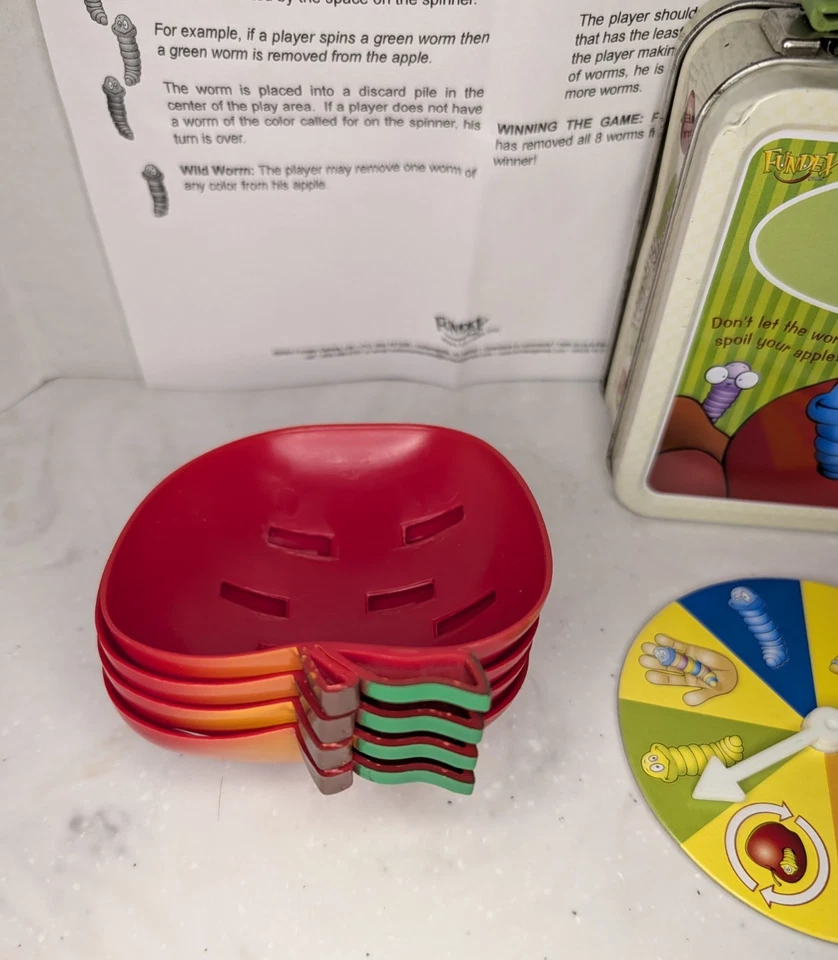 Fundex 2004 Wormy Apples Game in Tin Box Complete - Image 4 of 4