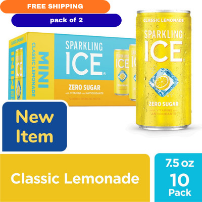 Sparkling Ice Classic Lemonade 7.5 fl oz Cans, Zero Sugar Flavored Sparkling 
