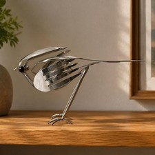 Scrap Metal Bird Art Handmade Robin Metal Statue Gift Idea for Patio