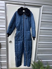Vtg SEARS Work Quilted Insulated Winter Snowsuit Coveralls Jumpsuit 42 Tall