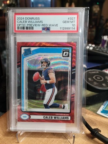 New Listing2024 PANINI DONRUSS OPTIC PREV-RED WAVE #327 CALEB WILLIAMS PSA 10
