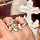 Vintage Silver Masked Man Open Ring