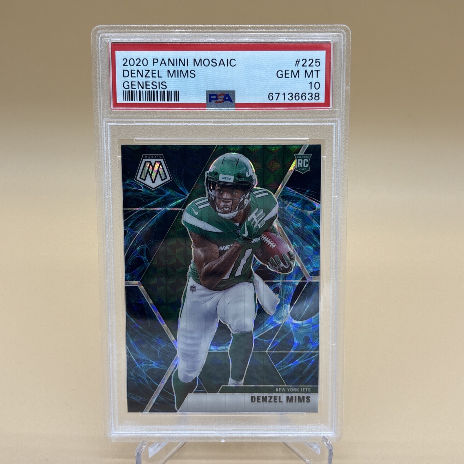 2020 Mosaic Denzel Mims Rookie Genesis Prizm PSA 10 GEM MINT RC 225 Low Pop /17