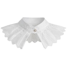 White Lace Ruffle False Collar Fake Detachable Neck Costume Accessories