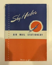 Vintage 1940's Sky Harbor Air Mail Stationery Set, "Works of Art" Creation