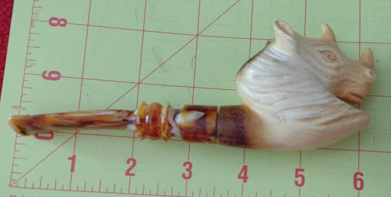 RHINO PIPE ,By ALI Meerschaum Handmade Tobacco Smoking Pipe. NOT TESTED...
