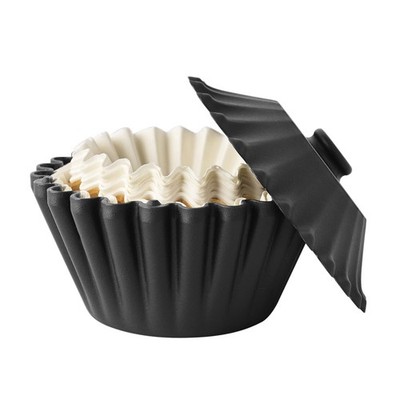 Basket Coffee Filter Holder Storage-Container - Bar Black, Black 