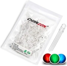 100 Pcs 5mm RGB Multicolor LED Diode Lights Common Anode Clear Round