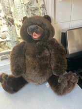 EXC FOLKMANIS FOLKTAILS LARGE 22" OPEN MOUTH BROWN BEAR FURRY FOLK PLUSH PUPPET