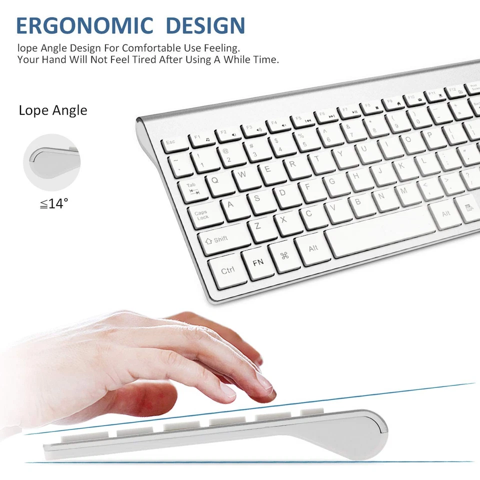 Keyboard and Mouse Wireless, Ergonomic Compact Silent Quiet Low Profile USB T... - Image 4 of 4