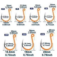 50pcs Fishing Jigging Hooks Hard Baits Hook Large Eye Barb Inline Circle Hooks 