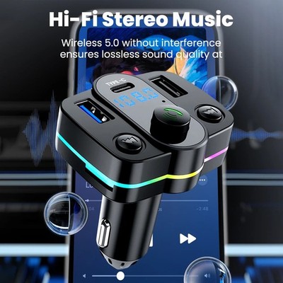 Für FM Radio Transmitter Auto Ladegerät für mp3 Player mit USB und Typ C