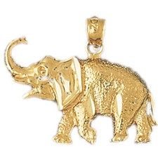Elephant Charm Pendant 14k Gold
