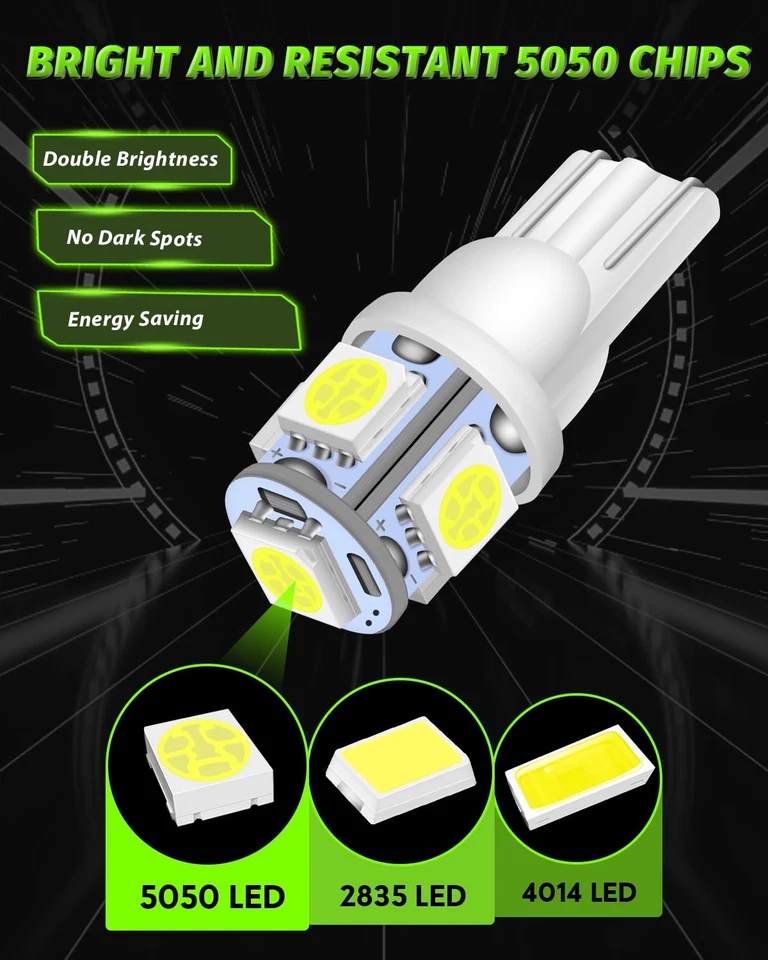 30 Pack 194 Led Bulb White 6500K T10 Led Light Bulbs 5SMD 5050 Chips 2825 168... - Image 4 of 4