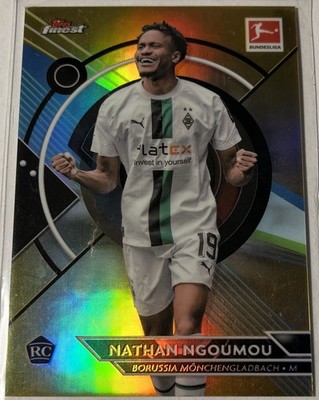 2023 Topps Finest Nathan Ngoumou RC Gold Refractor /50 #115 Gladbach