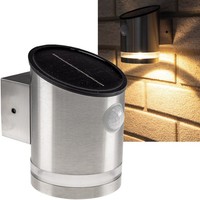 Edelstahl Solar Led AußEnlampe Wandleuchte Bewegungsmelder 3000K Warmweiß IP44