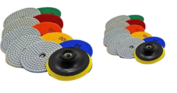 5" Diamond pad stone granite marble polish 9+1 & 18 extra 4" concrete floor disc
