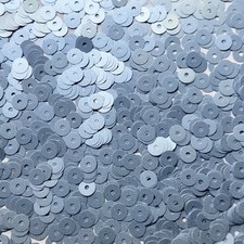 6mm Flat Sequins Light Blue Opaque Satin Pearl Made in USA