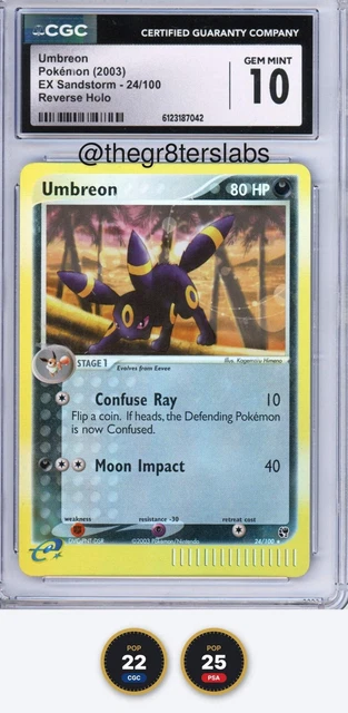 Umbreon (Reverse Holo) - 2003 Pokemon EX Sandstorm - #24/100 - CGC10