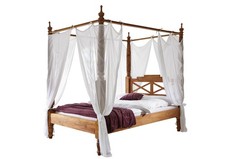 Bett NATURE BROWN #530 Himmelbett Doppelbett Sheesham Palisander 140x224x200cm