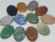 cabochons Natural Stone 30x40mm Oval Cab DIY Jewelry Making No Holes 12 items