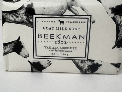 BEEKMAN 1802 GOAT MILK SOAP VANILLA ABSOLUTE BAR ENRICHED WITH JOJOBA  3.5 OZ 