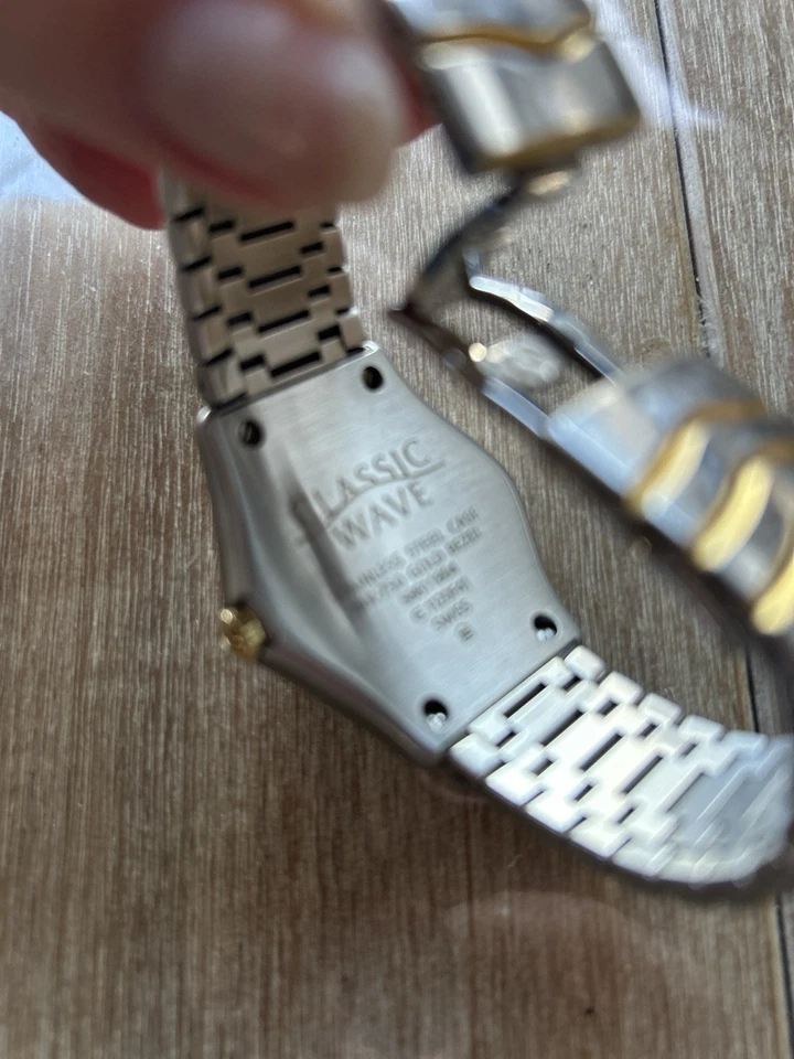 EBEL Hombre Clásico Onda Acero Inoxidable y Oro Amarillo 18k, Esfera Gris Foto 3 de 4