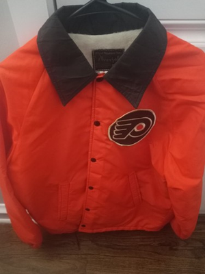 #ad Philadelphia Flyers Vintage 80s Flyerjak JC Penney Jacket Medium BOB CLARKE AUTO $120.00