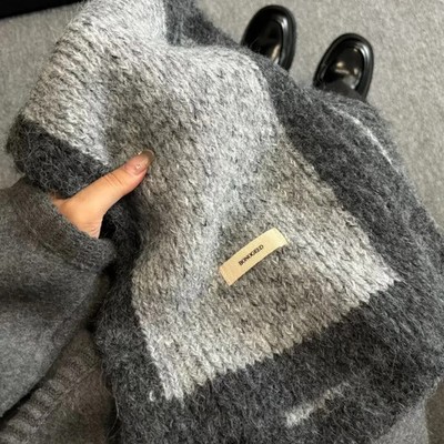 Gestrickter Damen Schal Wolliger Winter Trendy Vielseitig Mode